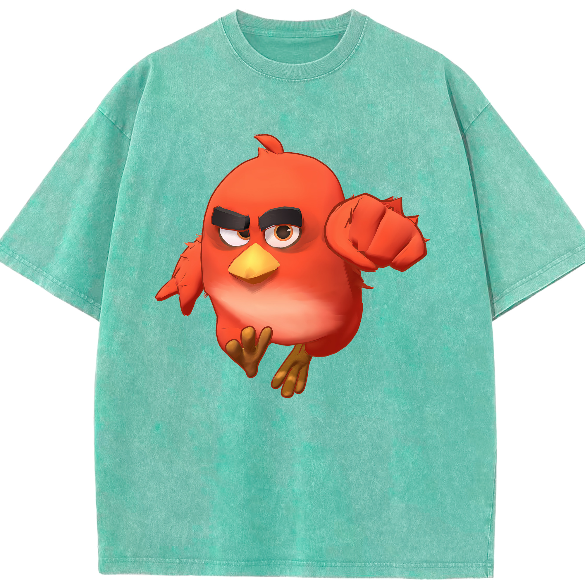 （画像用） Angry Birds アングリーバード 綿100% ヴィンテージ風 半袖Tシャツ（フロントプリント）